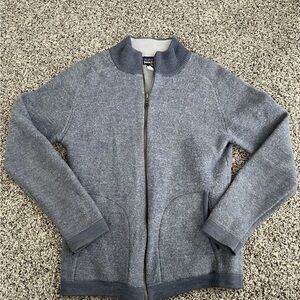 Patagonia Women's Vintage Light Gray Full-Zip Lowland Wool Sweater